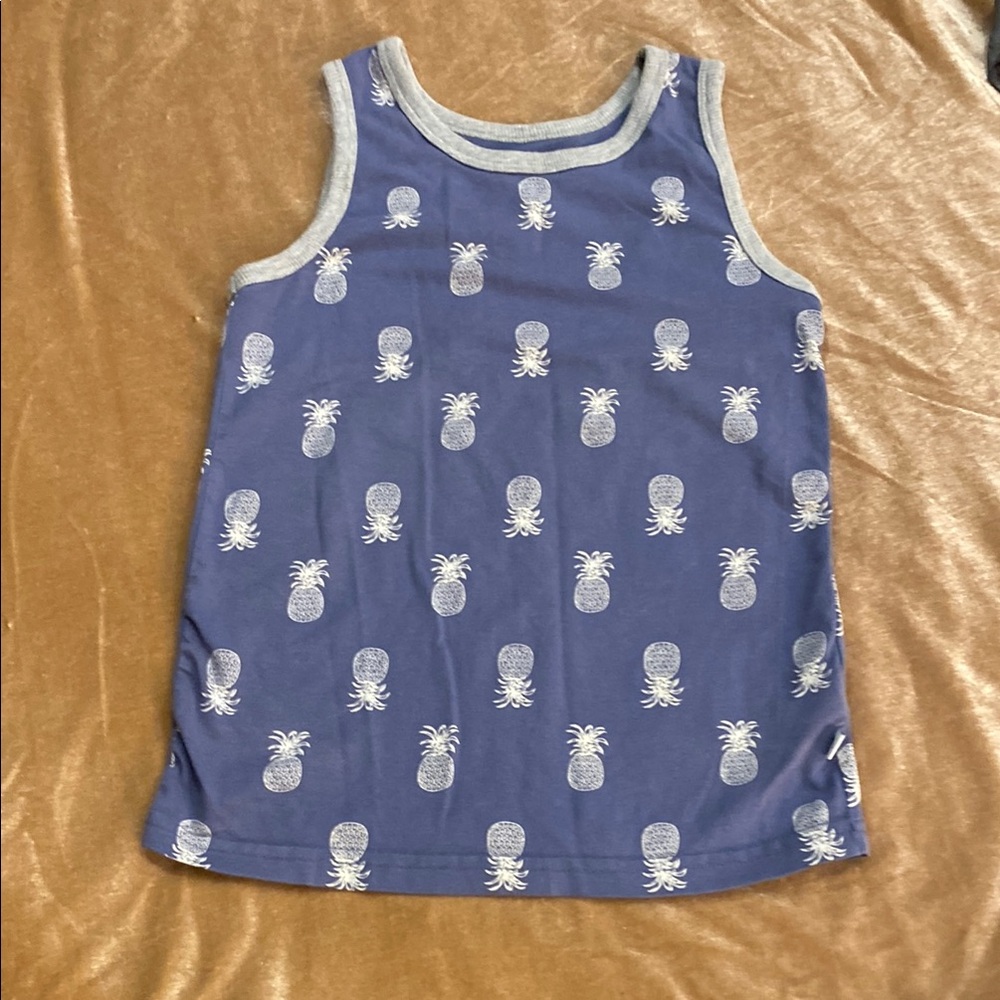 Tommy Bahama Blue and Gray Pineapple Tank Top